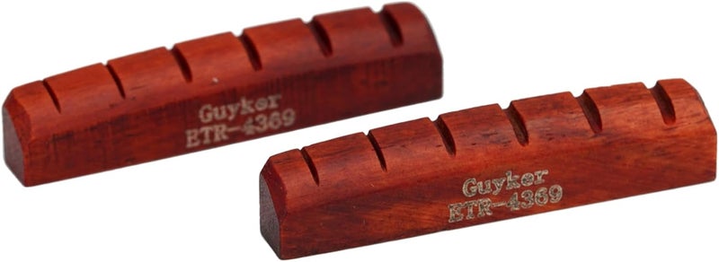 guyker 43mm Guitar Bone Nut - Red Pre-Slotted Bone Nuts for 6 String LP Les Paul Style Electric Guitar Replacement Parts Accessories 43mm*6mm*9mm (2 Pieces), ETR4369 - Image 1